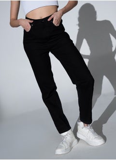 Buy Women Straight Fit High-Rise Cotton Jeans in UAE