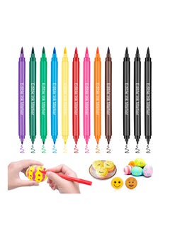 Buy Food Coloring Pens, 12Pcs Double Sided Edible Food Coloring Markers with Fine and Thick Tip, Food Grade Gourmet Writers for DIY Cake Decorating, Cookies, Frosting, Fondant, Eggs in Saudi Arabia