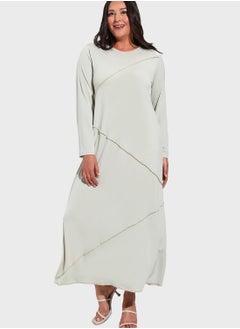 Buy Round Neck Plus Size Dress in UAE