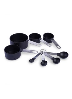 Buy Dura 8-Piece Measuring Cup And Spoon - Black in UAE