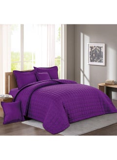 Buy Sleep Night 6 Pieces Comforter Set Single Size 220 X 240 Cm Solid Color Reversible Bedding Set for All Seasons in Saudi Arabia