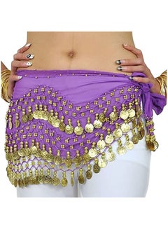 Buy 128 Gold Coins Belly Dance Hip Scarf Belt Costume Accessory in Saudi Arabia