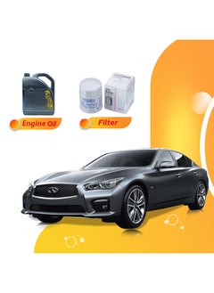 Buy Q50 7 Liters 5W40 Mercedes Oil And Original Filter in UAE