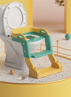 Buy Adjustable Toddler Toilet Training Seat with Soft Not-Cold Padded Seat Safe Handles Non-Slip Wide Steps in Saudi Arabia
