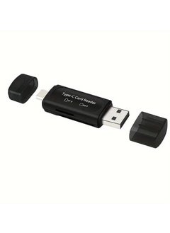 Buy SD Card Reader, 4-in-1 USB C SD Card Reader Dual Slot OTG Memory Card Adapter for TF/Micro SD/SD/SDXC/Micro SDXC/Micro SDHC Memory Cards (Black) in UAE