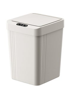 اشتري 13L Electric Trash Can with Lid, Smart Electric Plastic Narrow Trash Can (Living Room, Bedroom, Office, Kitchen), White في الامارات