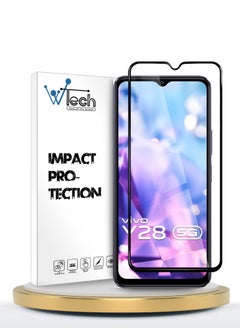 Buy Premium E2E Full Glue Full Cover Tempered Glass Screen Protector For Vivo Y28 5G 2024 Clear/Black in Saudi Arabia