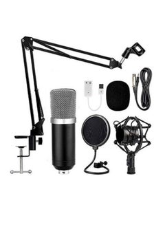 Buy Professional Condenser Microphone Sound Recording Kit Black/Silver in UAE