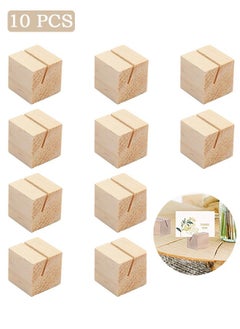 Buy 10 Pcs Wood Place Card Holders, Cube Sign Display Menu Holders, Event Tabletop Decoration in Saudi Arabia