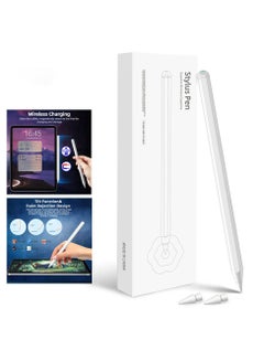 Buy 2nd Generation Stylus Pen with Wireless Charging Pencil Pro Plus For Apple iPad Pro 11/12.9, iPad Mini 6, iPad Air 4/5 White in Saudi Arabia