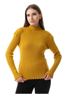 اشتري Ruffle Edges Plain Pattern Pullover في مصر