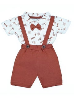 Buy Macitoz Beach Printed Dungaree for Baby Boys | Half Sleeves & Knee Length with Bow | Suitable as Casual & Party Wears Baby dress in UAE