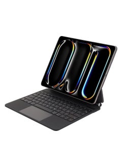 Buy iPad Pro 11" 2024 Keyboard AeroBoard Saffanio Leather Wireless Keyboard - Black in UAE