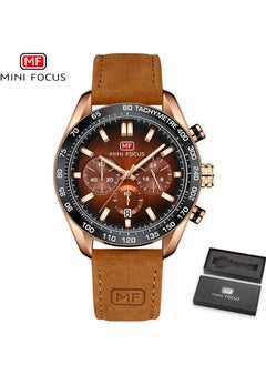 Buy Men's Casual Quartz Multifunction Luminous Water Resistant Watch Genuine Leather Strap in UAE