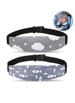 Buy 2Pcs Baby Carseat Head Support, Car seat Straps Pillow Support Ban, Stroller Neck Relief Strap Headrest, Slumber Sling Sleep Positioner for Toddler Infants Child Children Kids(Black Cloud + Fish) in UAE