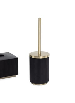 اشتري Toilet Brush Holder, Black & Gold - 10.5X10.5 Cm في الامارات