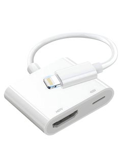 Buy Lightning To HDMI Digital AV Adapter White in UAE