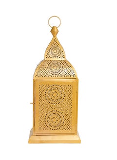 اشتري HilalFul Handmade Chakra Medium Golden Decorative Candle Holder Lantern | For Home Décor in Eid, Ramadan, Wedding | Living Room, Bedroom, Indoor, Outdoor Decoration | Islamic Themed | Moroccan في السعودية