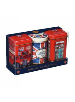 اشتري London & British Icons 3x Mini Tea Tins with Fine English Loose Leaf Tea (Union Jack, Red London Bus, Telephone Box) في الامارات