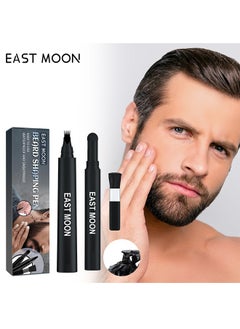 Buy Beard Shaping Pen, with 4 Tip Beard Filling Pen Beard Powder Brush and Barber Pencil for Man, Creates Natural Looking Beard and Eyebrows for Man in UAE