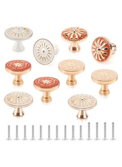 اشتري SYOSI Round Cabinet Knob, 10 Pack Boho Furniture Knobs and Pulls European Style Kitchen Cabinet Knobs with Screws, Drawer Dresser Knobs for Furniture Kitchen Cupboard Closet Wardrobe Bathroom في السعودية