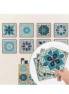Buy Tile Sticker Mandala Style, 4x4 Inch(10x10cm) Traditional DIY Murals, Waterproof Oil Proof Removable Decals for Bathroom & Kitchen Backsplash Wall Stickers (MTL-01) 20 PCS in UAE