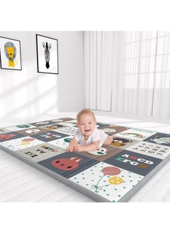 Buy Baby Play Mat, Extra Large Folding Baby Crawling Mat, Waterproof Reversible Playmat Foam Anti-Slip Portable Kids Play Mat with Storage Bag for Infant, Toddler, 180 * 200 * 2 cm in Saudi Arabia