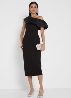 اشتري One Shoulder Ruffle Dress في الامارات