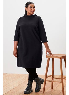 Buy Women Plain Sweatshirt Dress, Black in UAE