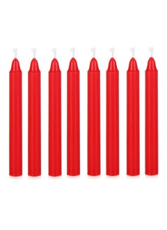 اشتري Set of 8 Pillar Candles Red في السعودية