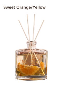 Buy Flower Reed Diffuser with Incense Diffuser Sticks and Preserved Flower Flame Free Long Lasting Natural Elegant Air Freshener Odor Eliminator for Home Office Bedroom Gift 120ml Orange Fruity Aroma in Saudi Arabia