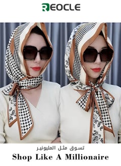 Buy Women's Turbans with Double Sided Sun Protection Turban Head Wraps Soft One Piece Hijab Long Turban Full Head Scarf Mulberry Silk Sunscreen Visor in Saudi Arabia