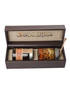 Buy Emirates Sidr Honey 400g And Honey Nuts 400g In Leather Box luxury Gift in UAE