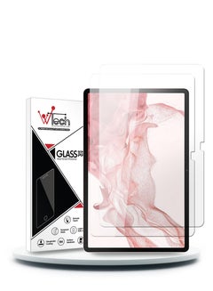Buy 2 Piece 2D Tempered Glass Screen Protector For Samsung Galaxy Tab S8 Plus Clear in Saudi Arabia