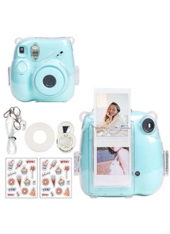 Buy Clear Case For Fujifilm Instax Mini 7+ Plus Camera Protective Case With Back Photo Storage Pocket Selfie Mirror Stickers And Adjustable Shoulder Strap in Saudi Arabia