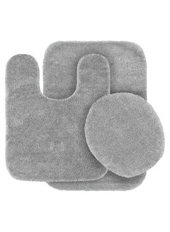 U-Shaped Toilet Bathroom Rugs 3 Piece, Contour Bath Rug Nonslip