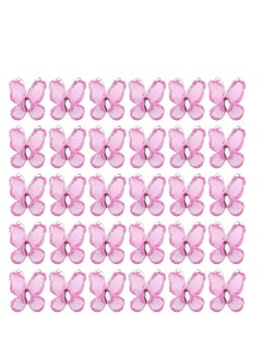 Buy 50 Pack Sheer Mesh Wire Glitter Butterfly Butterfly with Gem for Home and Wedding Decoration Party Wall Decorations (Pink) in UAE