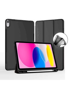 Buy Smart Flip Back Case Cover with Pen Holder For Apple iPad 10 2022 10.9 inch 10th Generation 2022 Black in Saudi Arabia