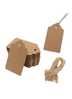 اشتري 100Pcs Kraft Paper Gift Tags With String Blank Gift Bags Tags Price Tags(Brown) في الامارات