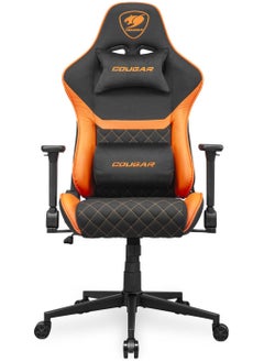 اشتري Cougar Armor One V2 F Gaming Chair, Woven Fabric Surface, 4D Folding Armrests, 155° Reclining, Piston Lift Height Adjustment, Up to 12kg Weight Support, Black / Orange | 3MA2FORB.0001 في الامارات