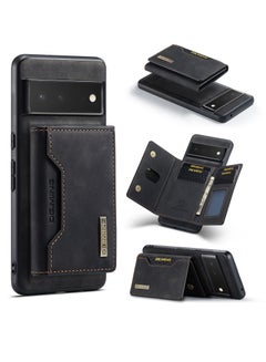Buy Wallet Case for Google Pixel 6 Pro, DG.MING Premium Leather Phone Case Back Cover Magnetic Detachable with Trifold Wallet Card Holder Pocket (Black) in UAE