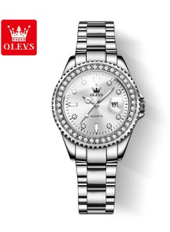 Buy Watches for Women Stainless Steel Quartz Water Resistant Analog Watch 34mm Silver 9945 in UAE