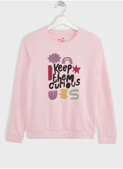 Buy Boys Slogan Printed Sweatshirt in UAE