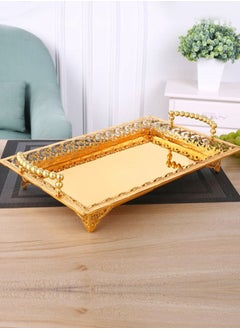 Buy Stainless steel exquisite tray dinner plate gold tray in Saudi Arabia