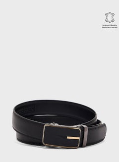 Buy Genuine Leather Non Allocated Hole Adjustable Buckle Belt in UAE