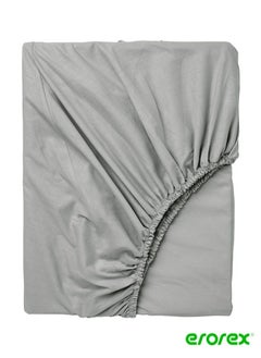 Buy Fitted sheet light grey 180x200 cm in Saudi Arabia