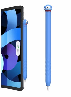 اشتري Protective Case for Apple Pencil 2nd Generation, Cute Soft Silicone Cartoons Cover Sleeve Accessories Compatible Generation (Blue) في السعودية