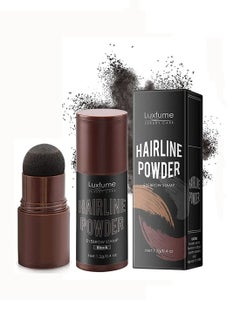 Buy Hairline Powder & Eyebrow Stamp Kit , Instant Hairline Cover, Eyebrow Stamping, Eye Shadow & Face Contouring , Multi-Use Makeup Stamp Kit (Black) in UAE