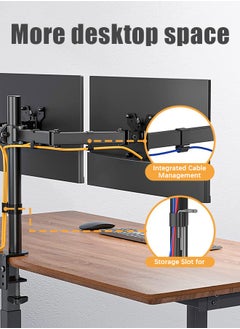 Buy Monitor Mount Stand Dual Monitor Arm for Desk Fully Adjustable Arms Hold 2 Screens up to 27 inches in Saudi Arabia