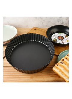 اشتري Pancake Mould Cake Pan Pie Pan with Loose Base Black 27.5*5.3cm في السعودية